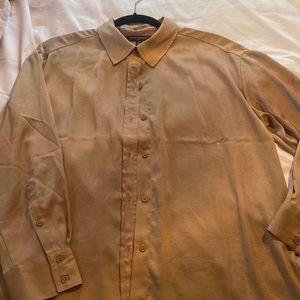 Banana Republic Silk Long Sleeve Blouse Gold Oversized Size M
